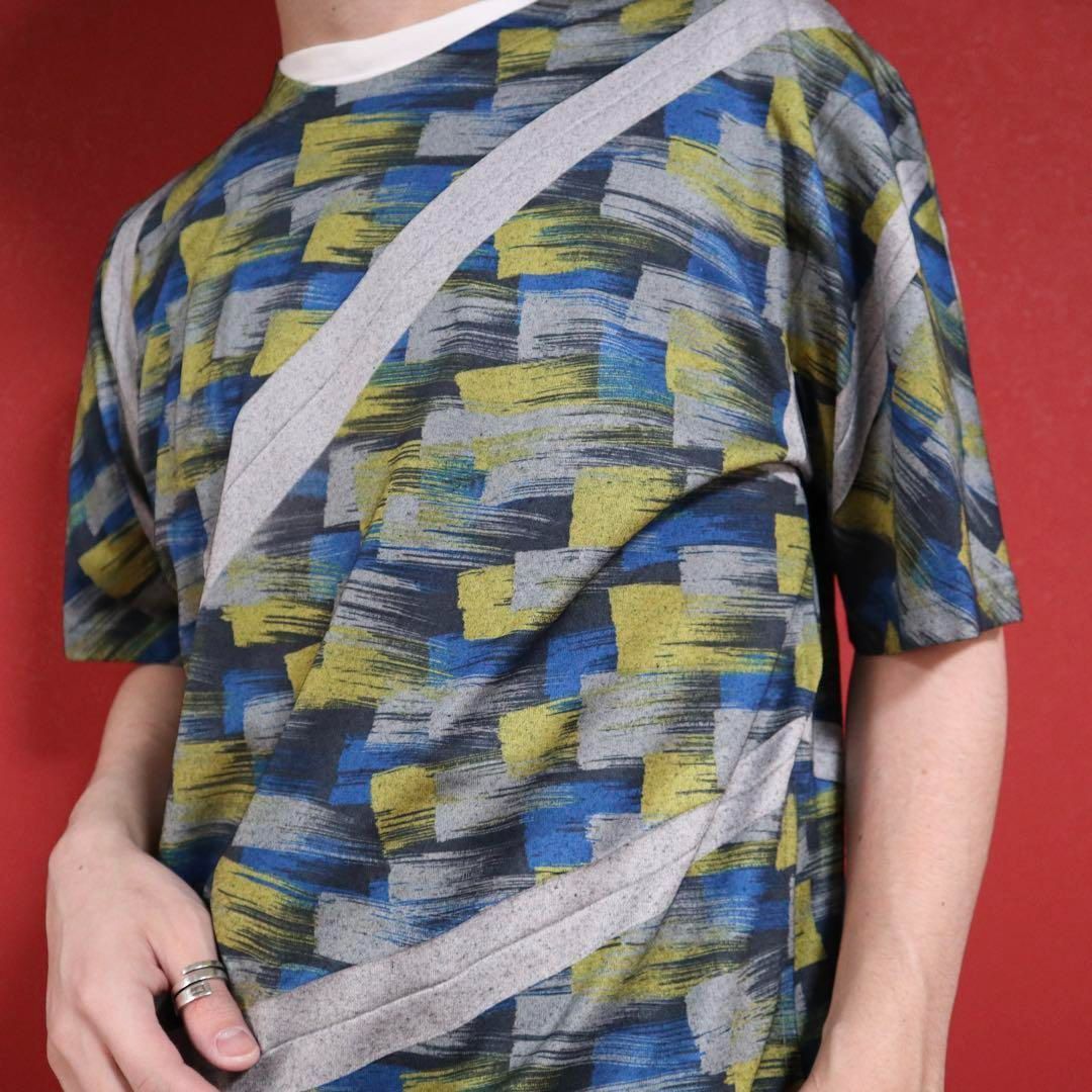 極美品】ISSEY MIYAKE MEN 斜めプリーツ 総柄デザインTシャツ - メルカリ