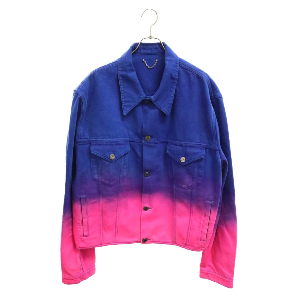LOUIS VUITTON (ルイヴィトン) 22SS Amen Break Cropped Gradient Denim Jacket アーメンブレイク グラデーションデニムクロップドジャケット RM221 G59 HMA83W ブルー/ピンク