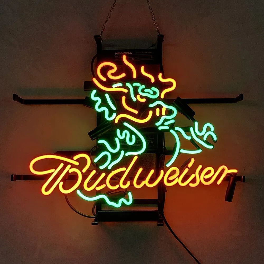 ネオンサイン (BUDWEISER DRAGON) NEON SIGN ネオン管 ネオン看板 ネオン管 照明 ガレージ ビンテージ アメリカ雑貨 ネオン  インテリア アメリカン雑貨 看板 店舗用ネオンサイン - メルカリ