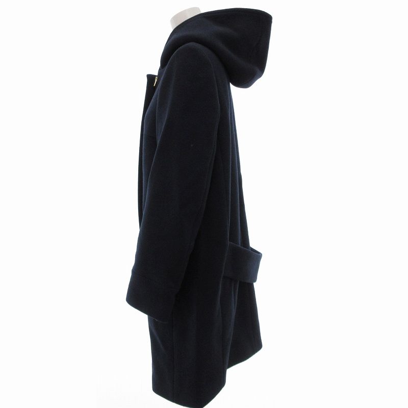 IENAイエナ フード付きコクーンコート　ネイビー　38 紺 ウール IENA WOOLRICH ウールリッチ コクーンパーカ 38 ネイビー