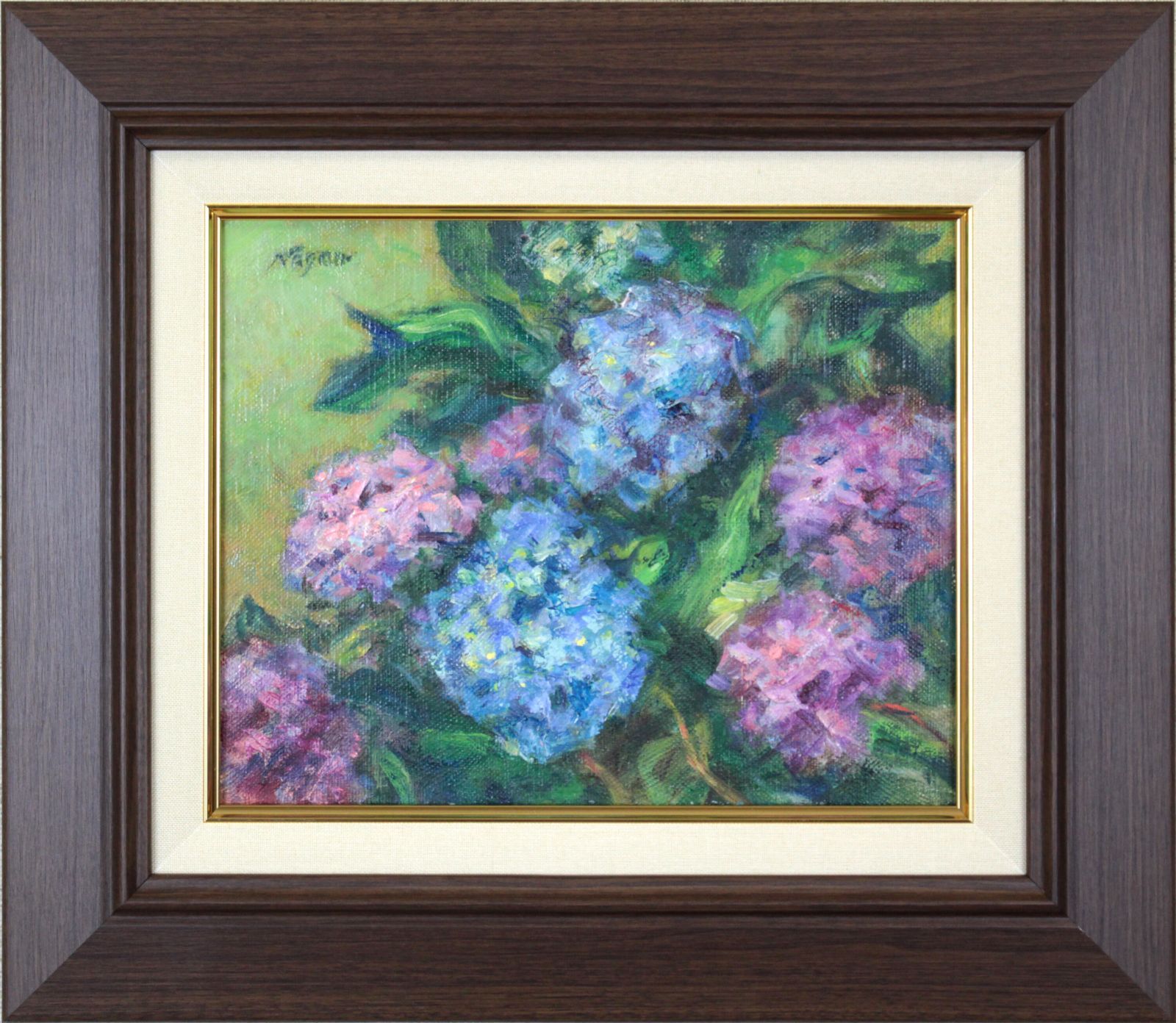 下田千代子　油彩画「あじさい」 下田千代子 油彩画「あじさい」 下田千代子 油彩画「あじさい」
