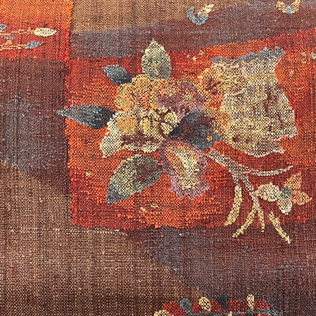 名古屋帯 美品 優品 八寸名古屋帯 松葉仕立て 幾何学模様 赤茶 正絹