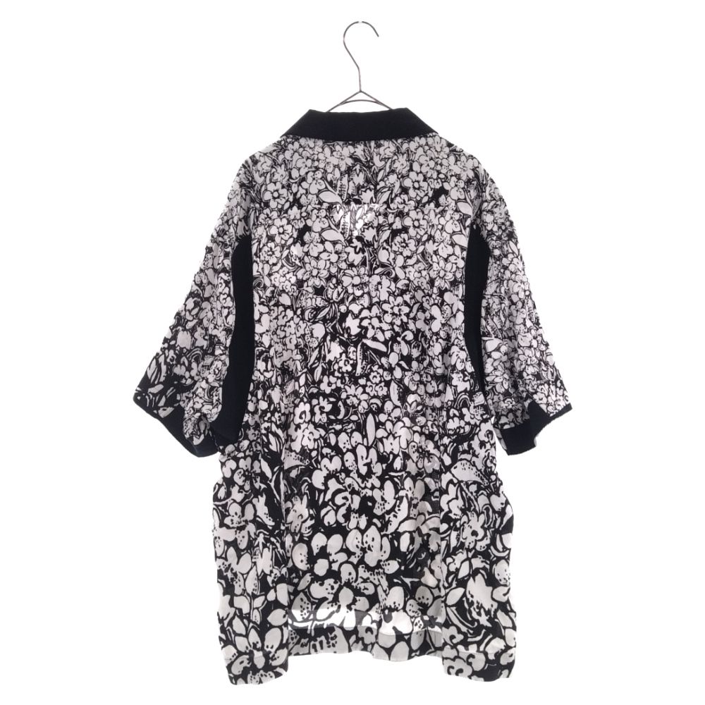 Sacai (サカイ) 23SS Floral Print Shirt フローラルプリント 半袖シャツ ブラック/ホワイト 23-03097M