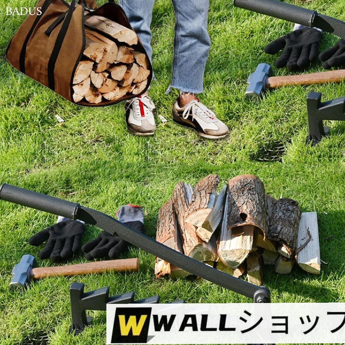送料無料 壁掛け薪割り機 小型 手動 薪割り台 安全設計 キャンプ 屋内屋外用 壁掛け薪割り機 薪割り台 薪割り器 小型 ネジ付き薪薪割り機