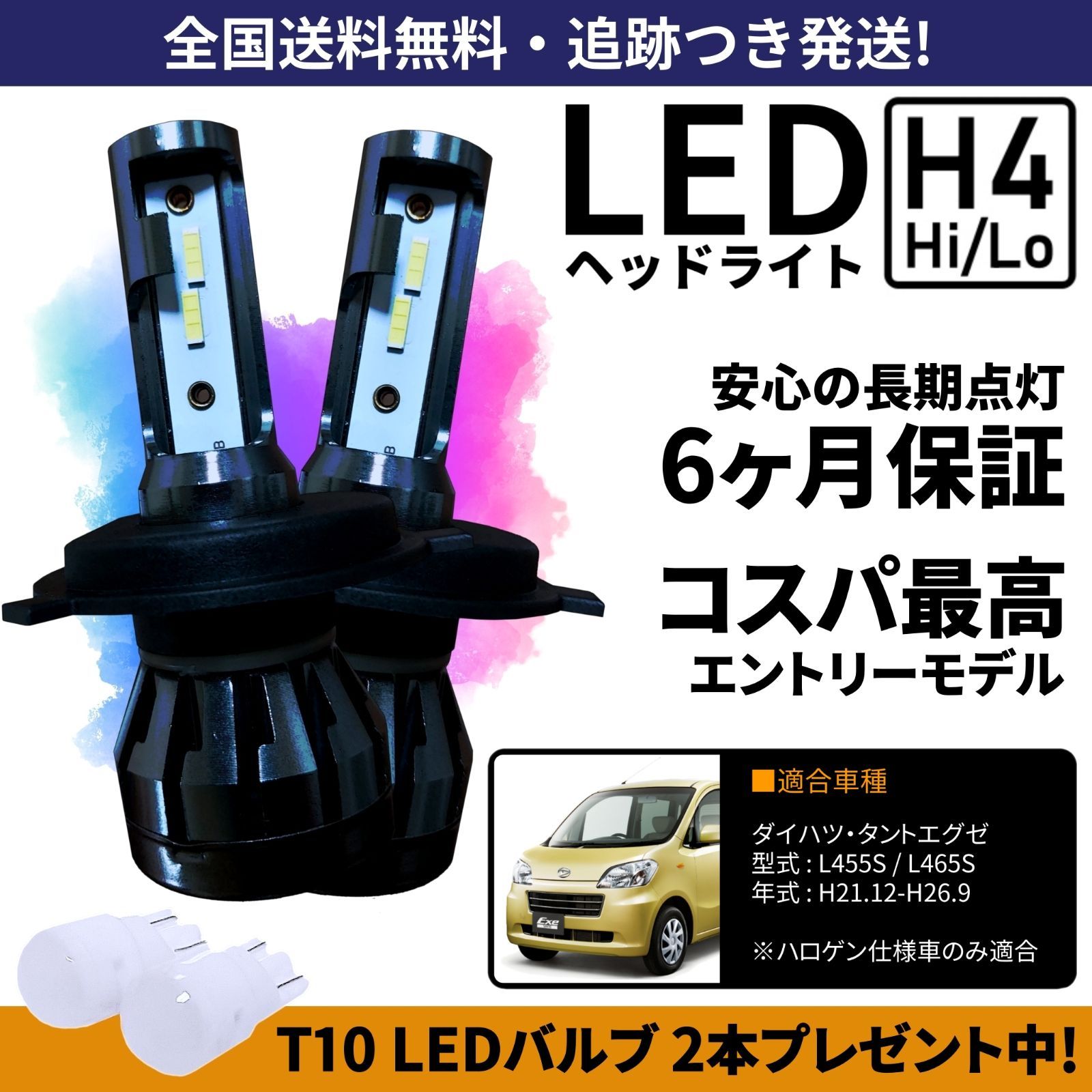 タント エグゼ L455S L465S LEDヘッドライト H4 Hi Lo 信玄 XR 車検対応 2年保証 TypeA ファン付 31800cd