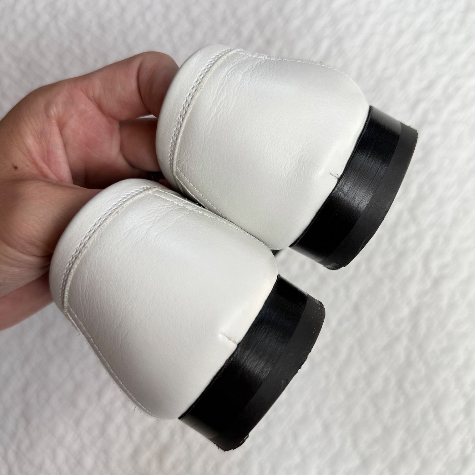 美品✨ エルメス モカシン パリ コンスタンス ローファー レザー 白 37