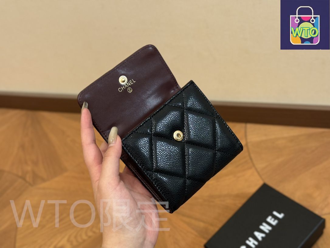 本日限定特価】シャネル キャビアレザー ショートウォレット