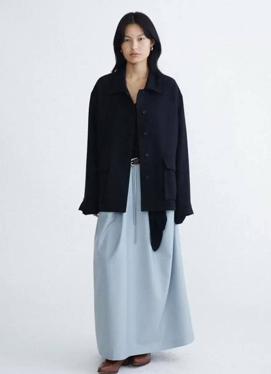 OST ウール ポケット ジャケット ブラック