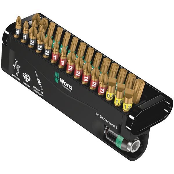 WERA ヴェラ 30点組 差込6.35mm ビットチェック ダイヤモンドビットセット 057431 工具 ツール DIY 作業工具 道具