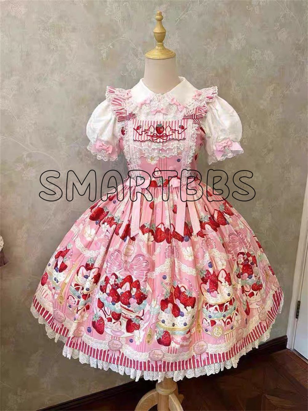 ケーキ柄ロリータワンピース 甘ロリ ピンク Mサイズ 新品
