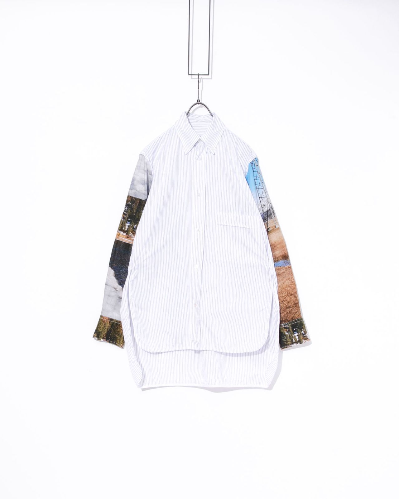 Plan C プランシー プリントストライプロングシャツ - メルカリ