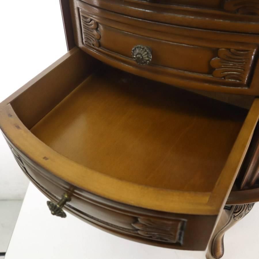 イタリア製クラシカル家具 ラウンドチェスト サイドテーブル 花台 引き出し4段 MM12854 260h14 MARWIL-DEMENAGEMENTS_CH