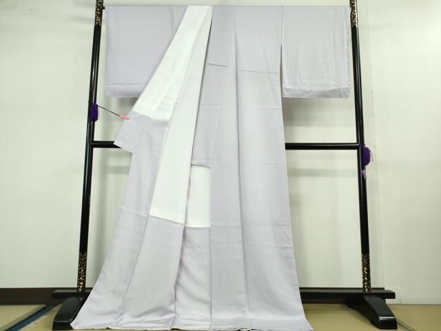 平和屋本店 上 色無地 花菱地紋 白藤色 ロング丈 ♥ DZAB1130kh5