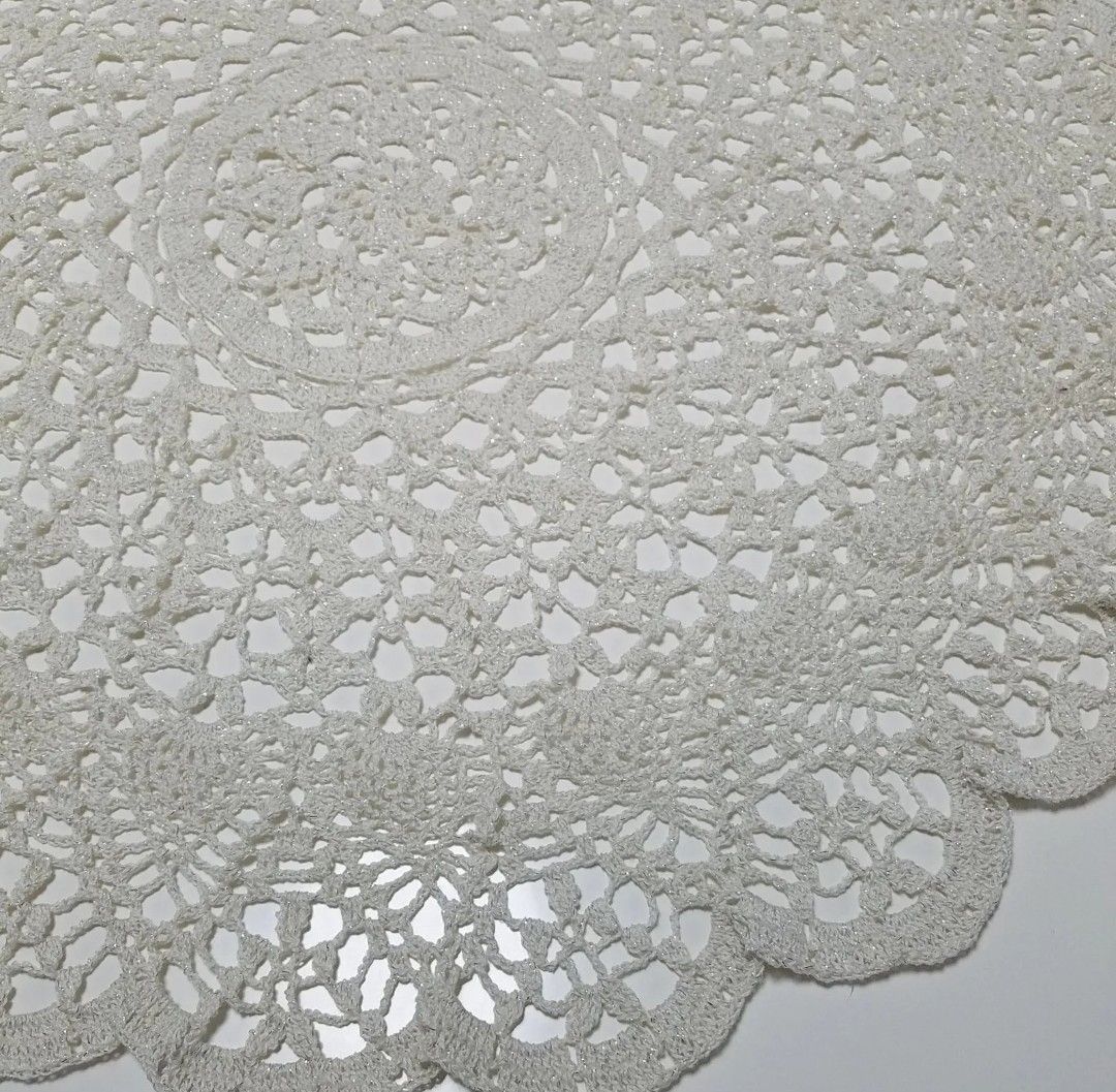 レース編み　大判長方形　テーブルセンター　　　ホワイト　☆234 レース編み 大判長方形 テーブルセンター ホワイト ☆234