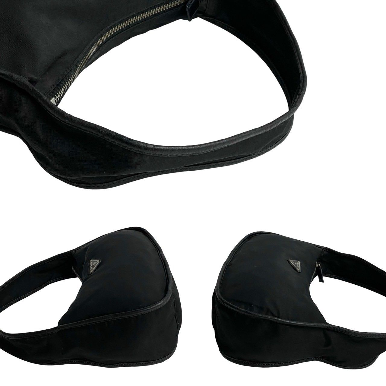 極 美品 プラダ 三角ロゴ レザー ハンドバッグ ミニ トートバッグブラック. PRADA 極 美品 希少品 プラダ 三角ロゴ 金具 レザー 本革 ベルト