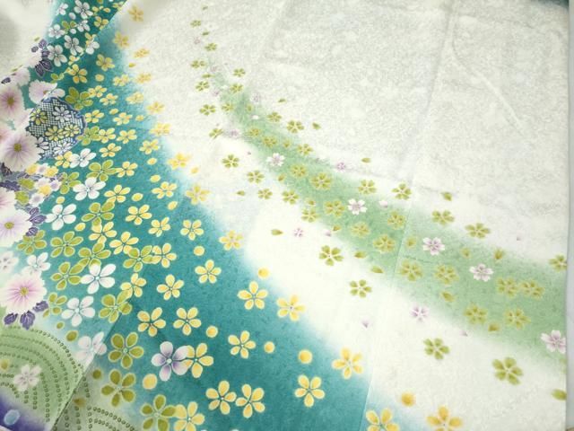 平和屋着物○豪華振袖 雪輪舞花文 暈し染め 金彩 正絹 逸品