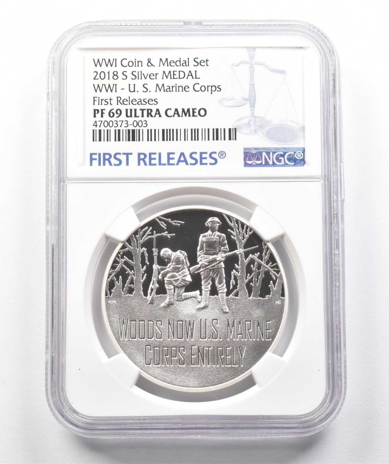 2018 S シルバーメダル 第一次世界大戦 海兵隊 コインメダルセット FR PF69 UCAM NGC