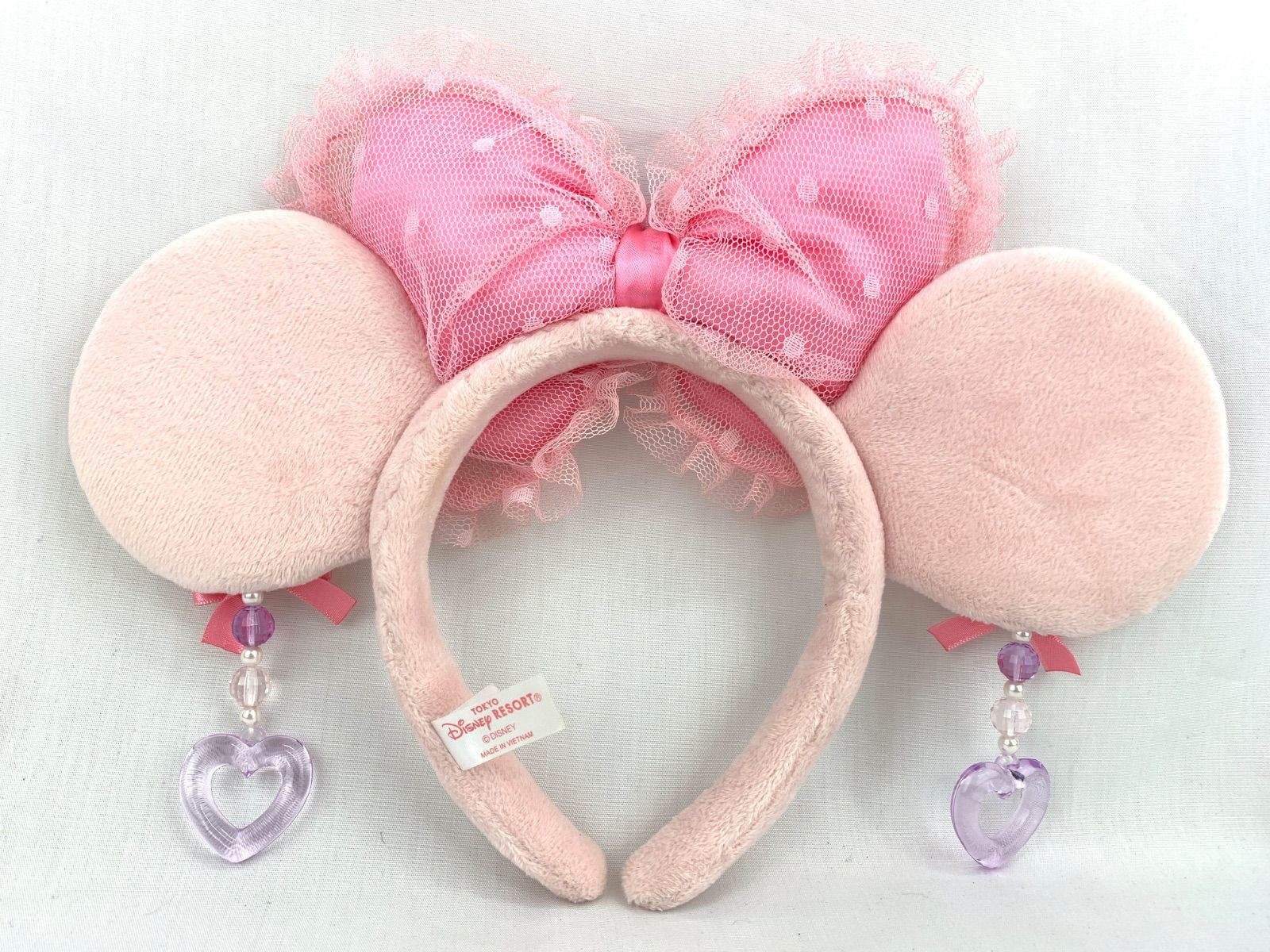 ディズニーカチューシャ　ミニーちゃん　カチューシャ ピンク イヤリング♡おまけ付 ディズニー ミニー フリルレース イヤリング カチューシャ