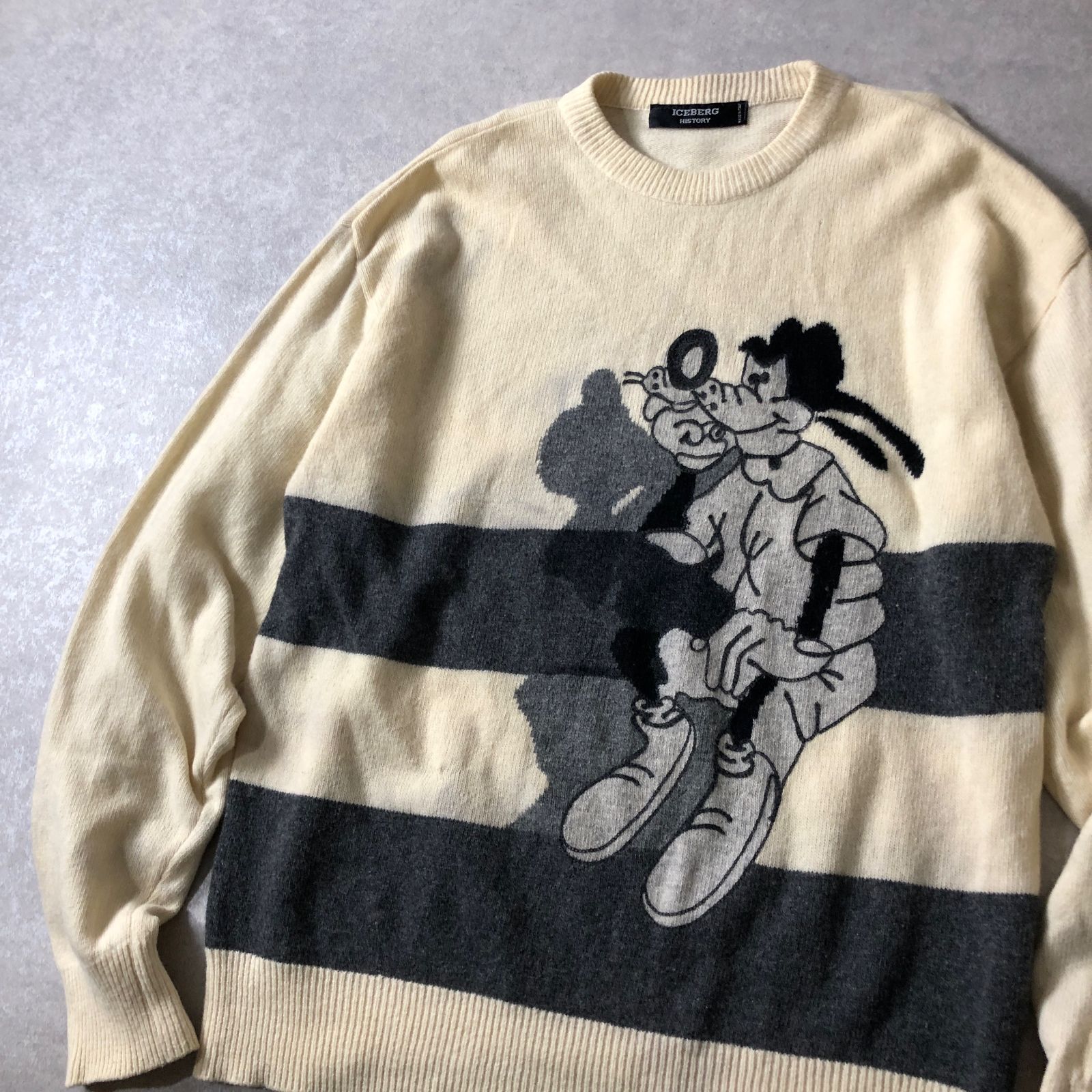 ICEBERG x DISNEY グーフィーデザイン ウール ニット セーター アイス 