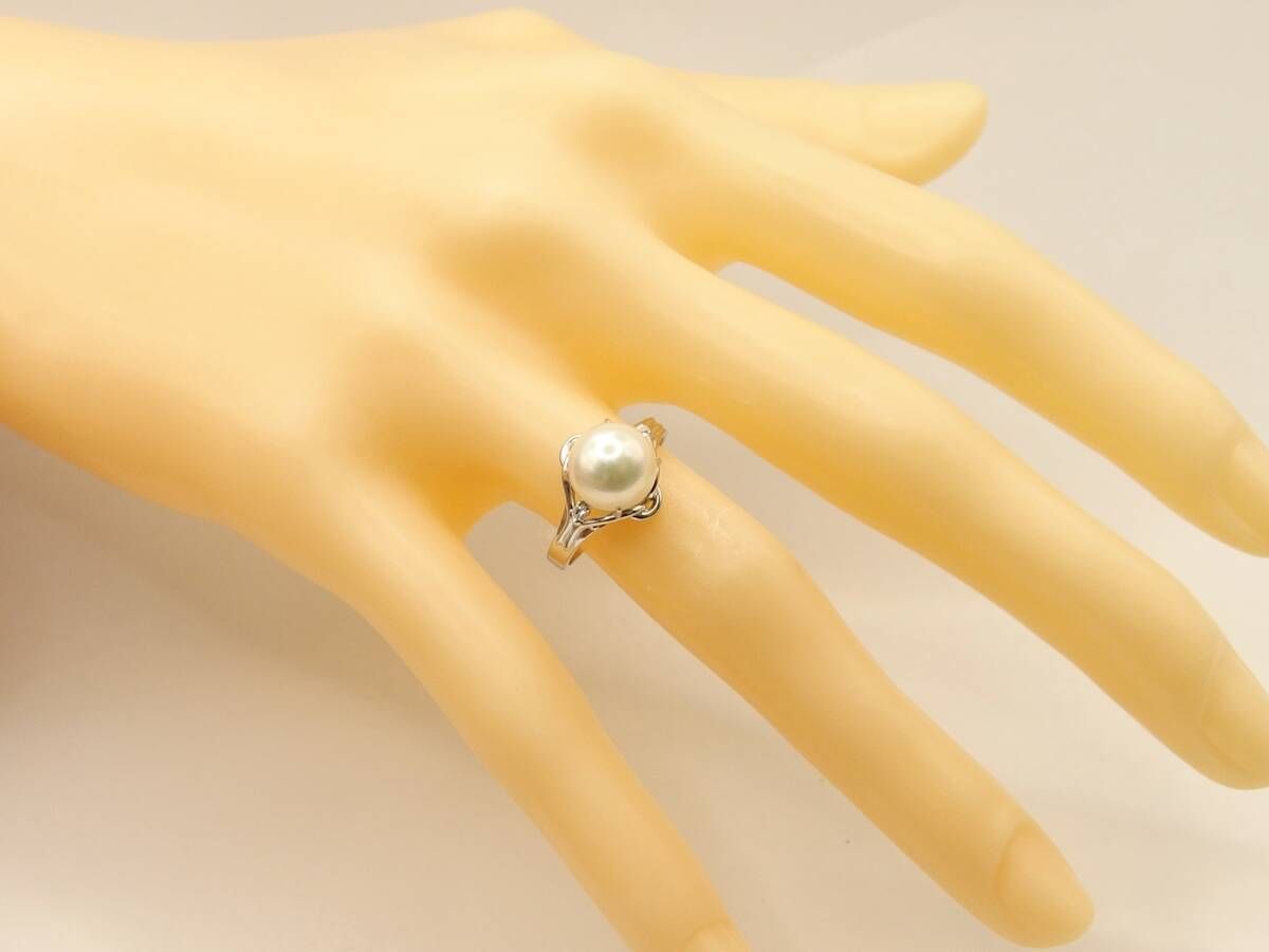 Pt900 パール8mm D0.03ct 11.5号 リング - メルカリ