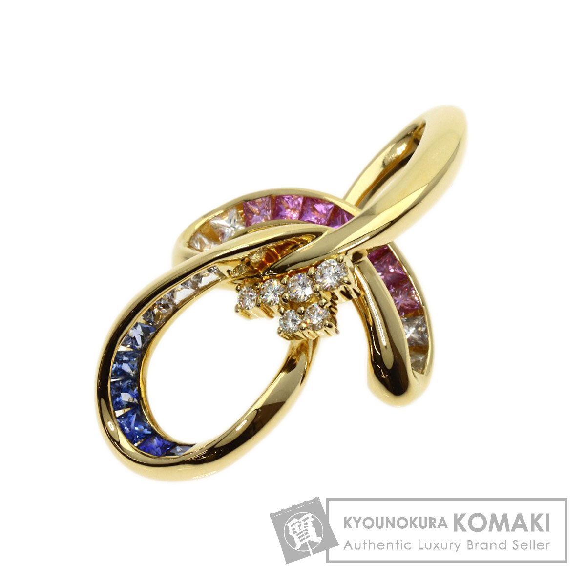 Jeunet ジュネ サファイア ダイヤモンド ペンダントトップ K18YG