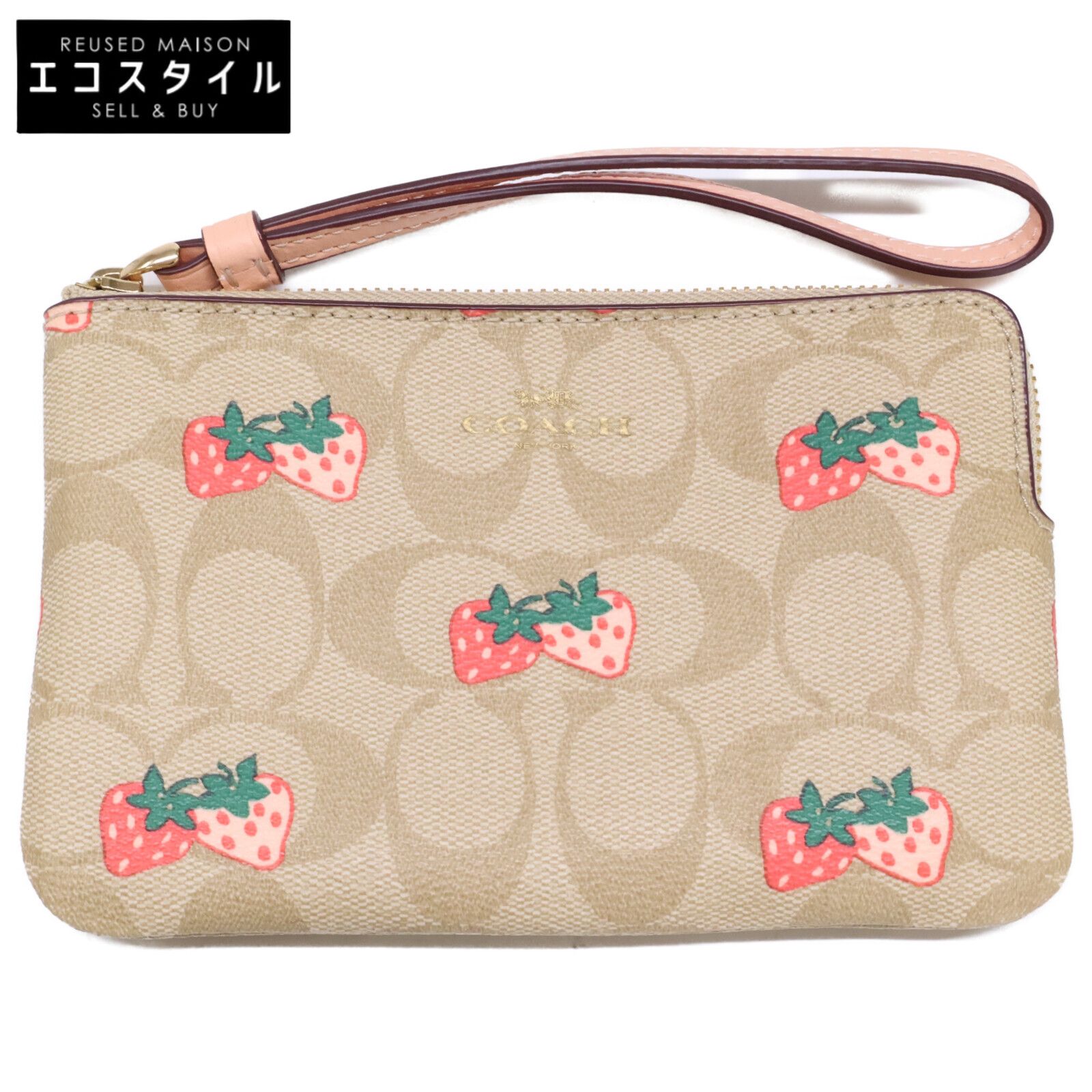 COACH コーチ ストロベリー柄 シグネチャー リストレット