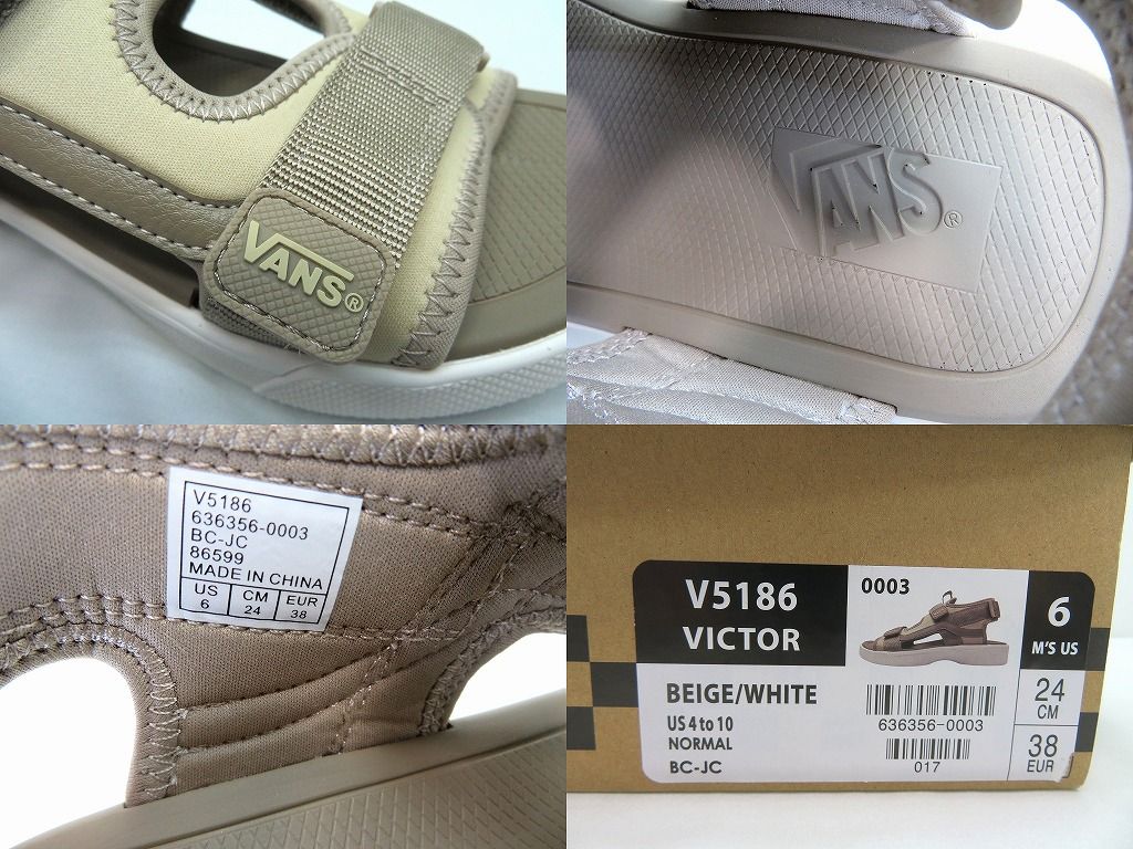 s23g-360k【中古】VANS ヴァンズ VICTOR ビクター サンダル V5186 24.0