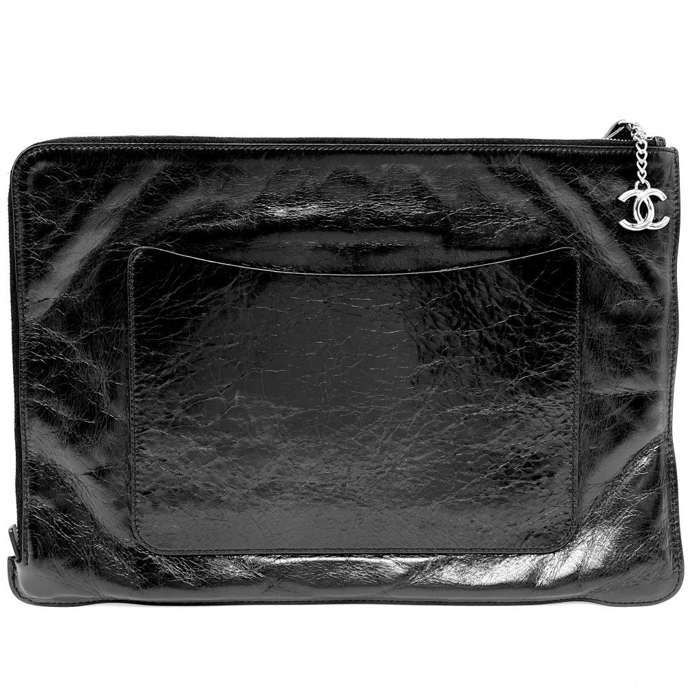 在庫一掃 シャネル クラッチバッグ レディース ココマーク セカンドバッグ ポーチ CHANEL レザー ナイロン ブラック 黒 シルバー金具 品