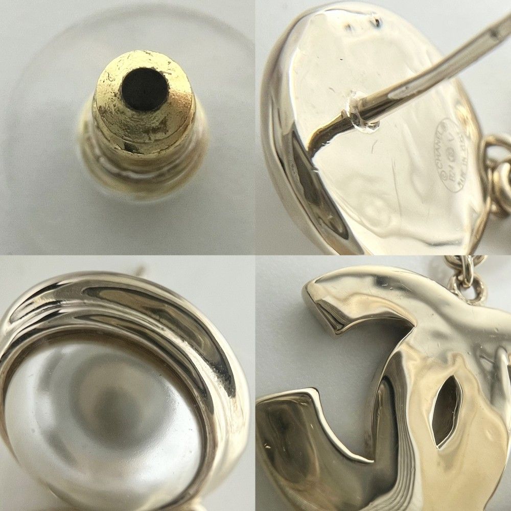 シャネル ピアス レディース ココマーク スイング CHANEL GP フェイクパール B24V ブラック 黒 ゴールド金具 約20.7g 品 SIROKUMA-CORPORATION_COM