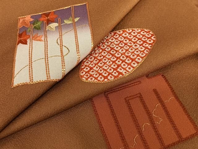 平和屋着物○訪問着 駒刺繍 源氏香 金彩 鬼しぼ縮緬 正絹 逸品