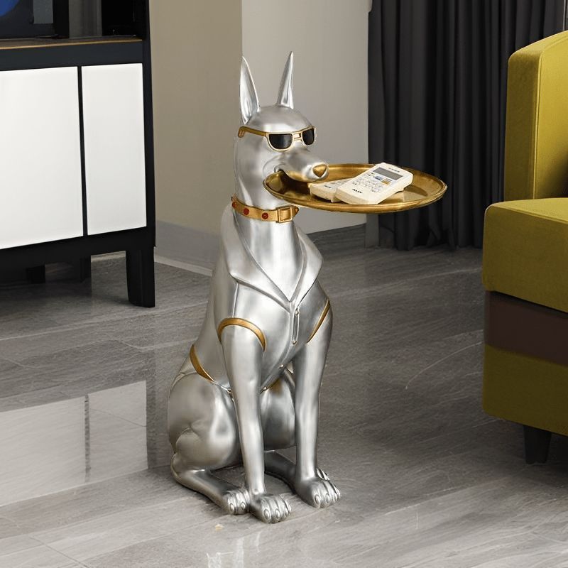 置物 オブジェ ドーベルマン トレイ 小物入れ 犬 動物 アニマル