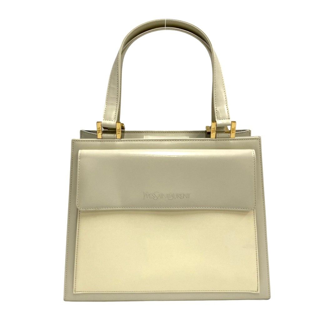 極 美品 保存袋付 YVES SAINT LAURENT イヴ・サンローラン ロゴ 金具  