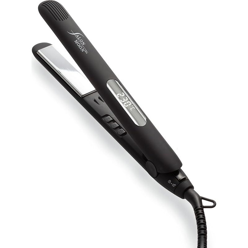 SALONMOON サロンムーン ヘアアイロン ストレート コテ 24mm カール もできる 2way メンズ にも ミラーイオン ブラック プロ仕様 230 マイナスイオン発生 海外対応