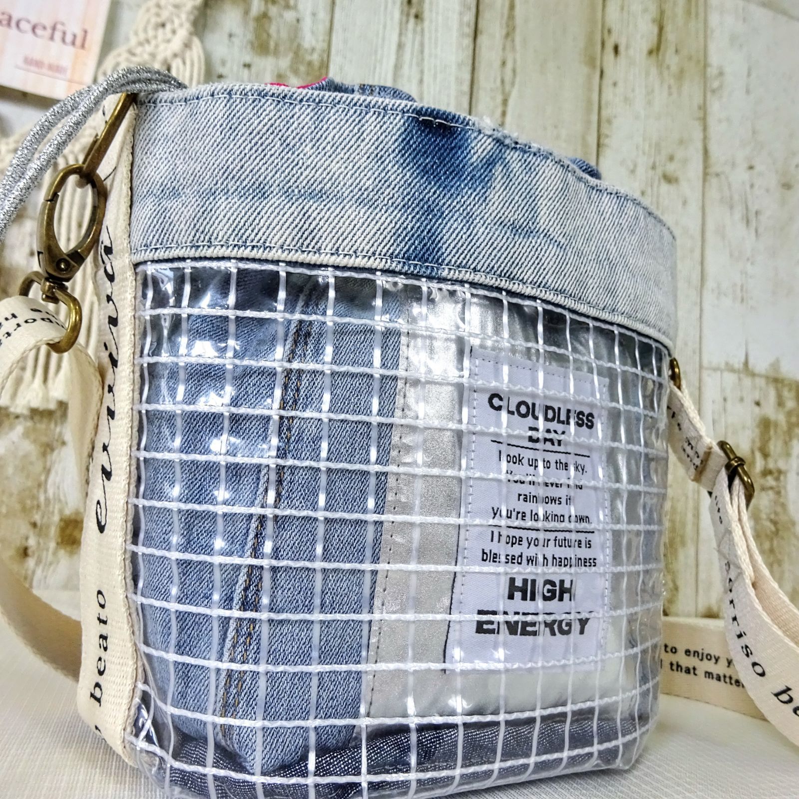 セール，100%新品 バケツ型ショルダーバッグクリアバッグバケット