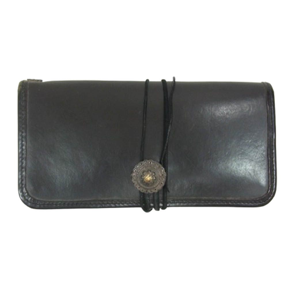 FIRST ARROW s ファーストアローズ L-013-J K18付 コンチョロング レザー ウォレット ブラック系