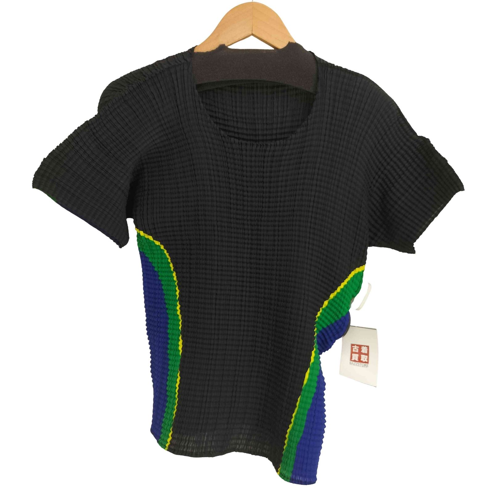 イッセイミヤケ ISSEY MIYAKE, 袖レースプリーツ全体ワッフルプリーツ イッセイミヤケ ISSEY MIYAKE, 袖のみがレース、全体ワッフル