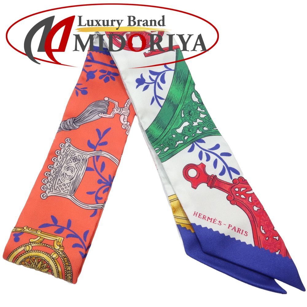 ⭐️美品⭐️ エルメス ツイリー 鐙リミックス スカーフ オレンジ エルメス ツイリー オ ブロック スカーフ シルク フリンジ