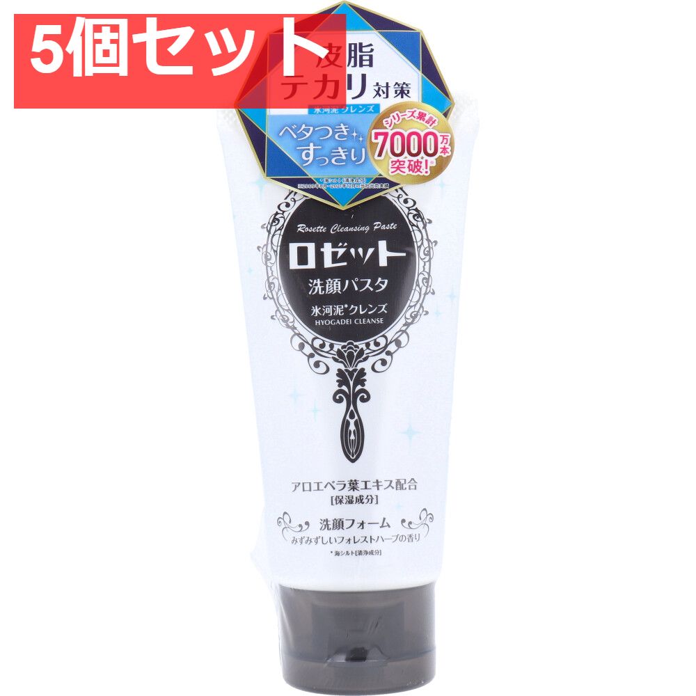 ロゼット洗顔パスタ 氷河泥クレンズ 洗顔フォーム 120g 5個セット まとめ売り