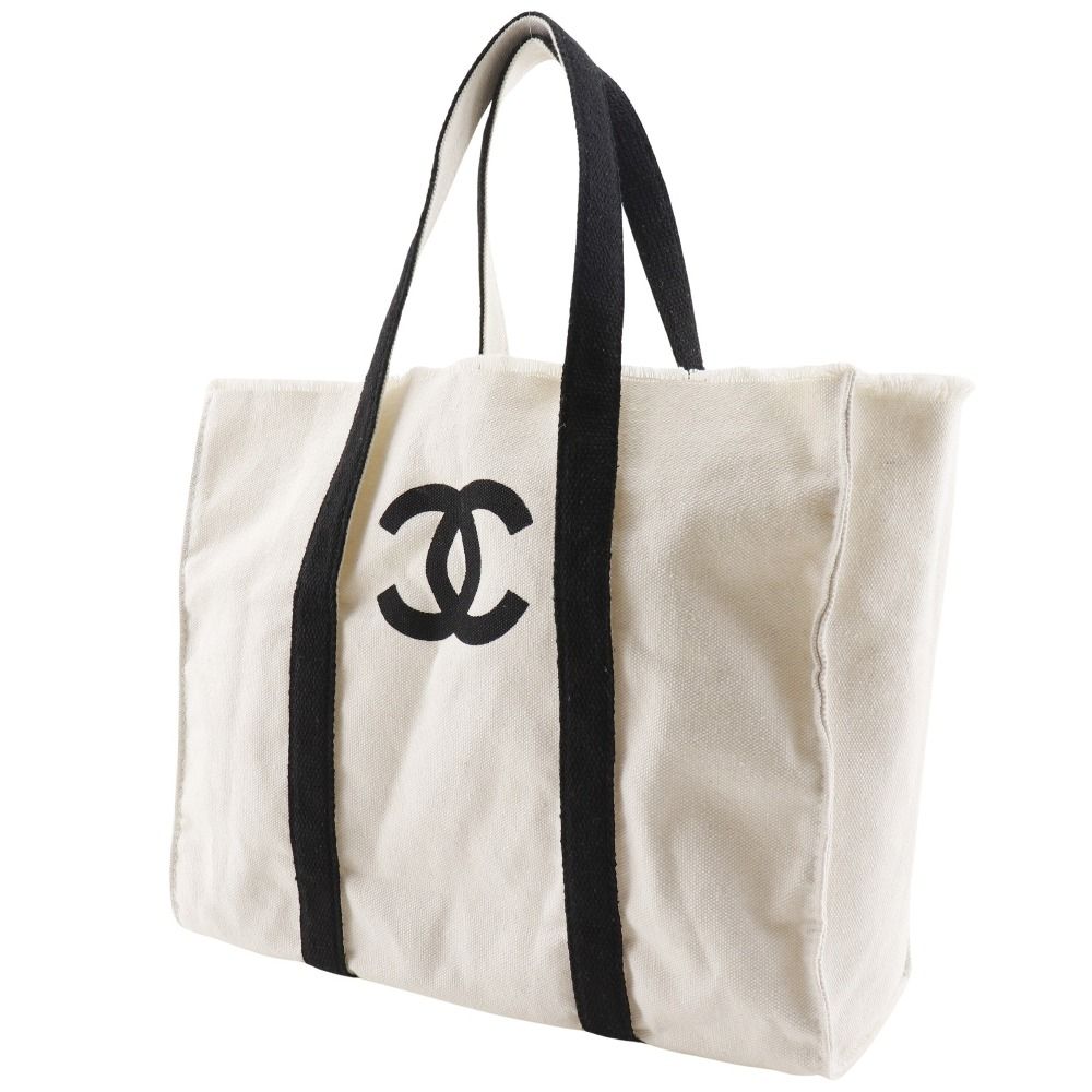 CHANEL】シャネル ココマーク ノベルティ キャンバス 白/黒 レディース