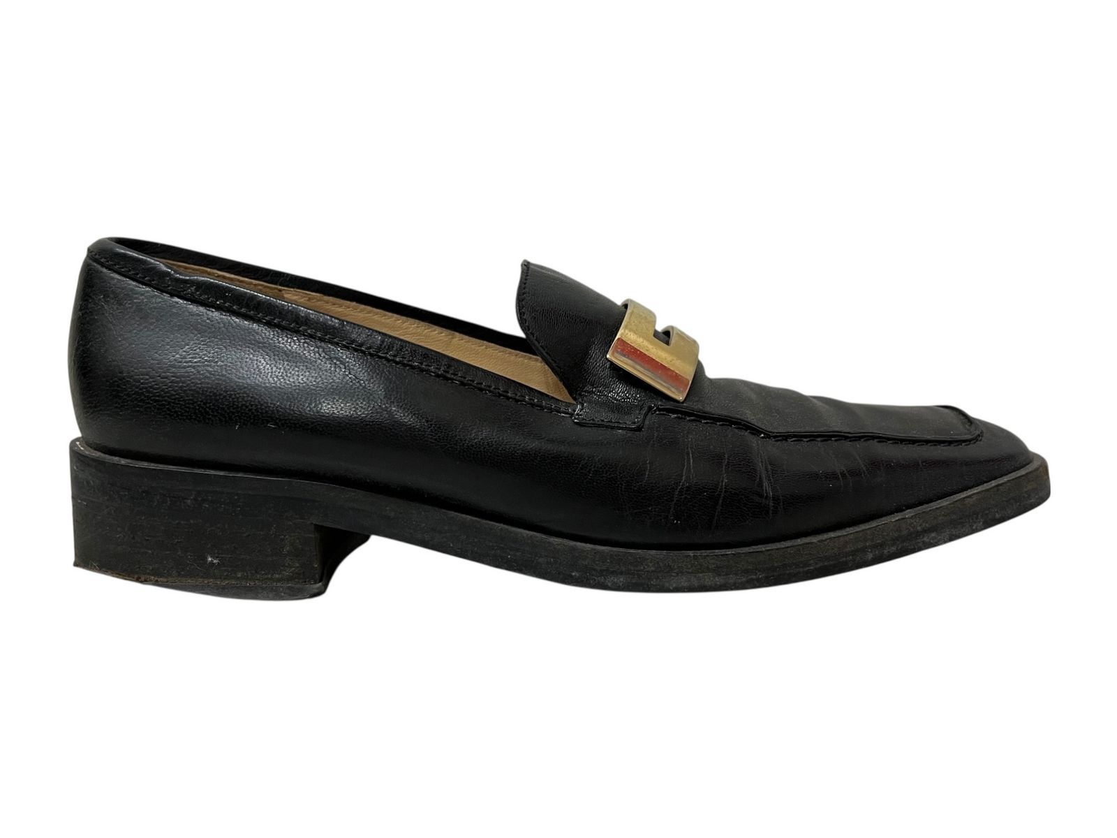 GUCCI (グッチ) ローファー パンプス スクエアトゥ Gロゴ ゴールド金具