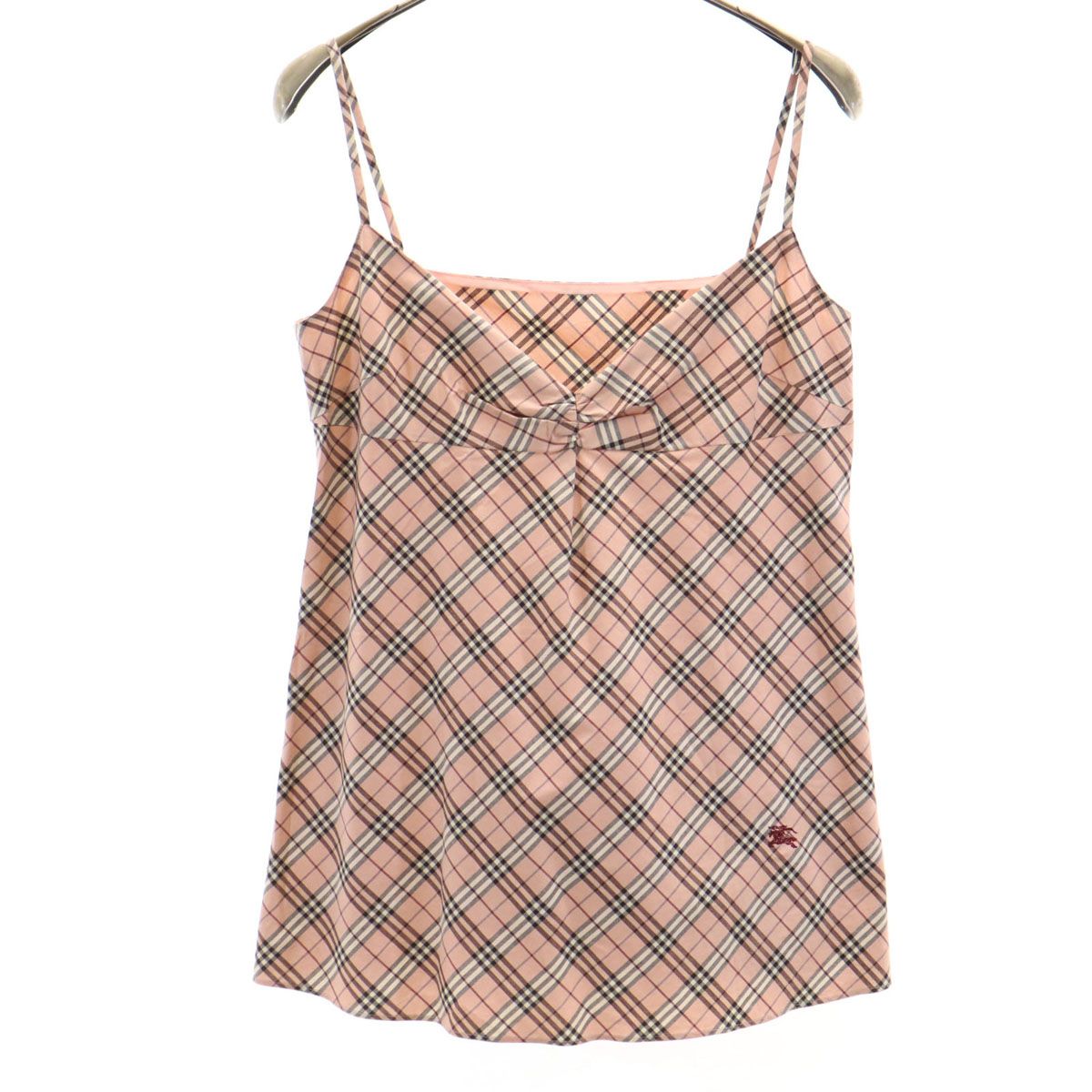 【美品】BURBERRY ピンク系 ノバチェック キャミソール サイズ38 BURBERRY BLUE LABEL 希少ピンク ノバチェック キャミソール