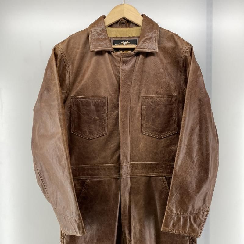 【中古】HARLEY-DAVIDSON レザーツナギ ブラウン サイズM ハーレーダビッドソン[24]