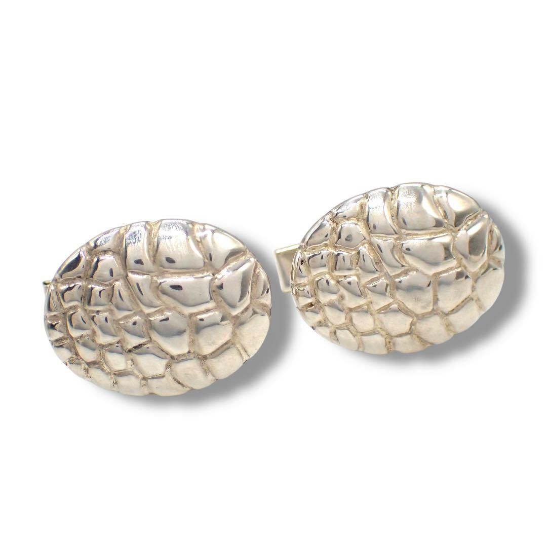 ティファニー クロコ モチーフ カフス メンズ 925 シルバー 3961