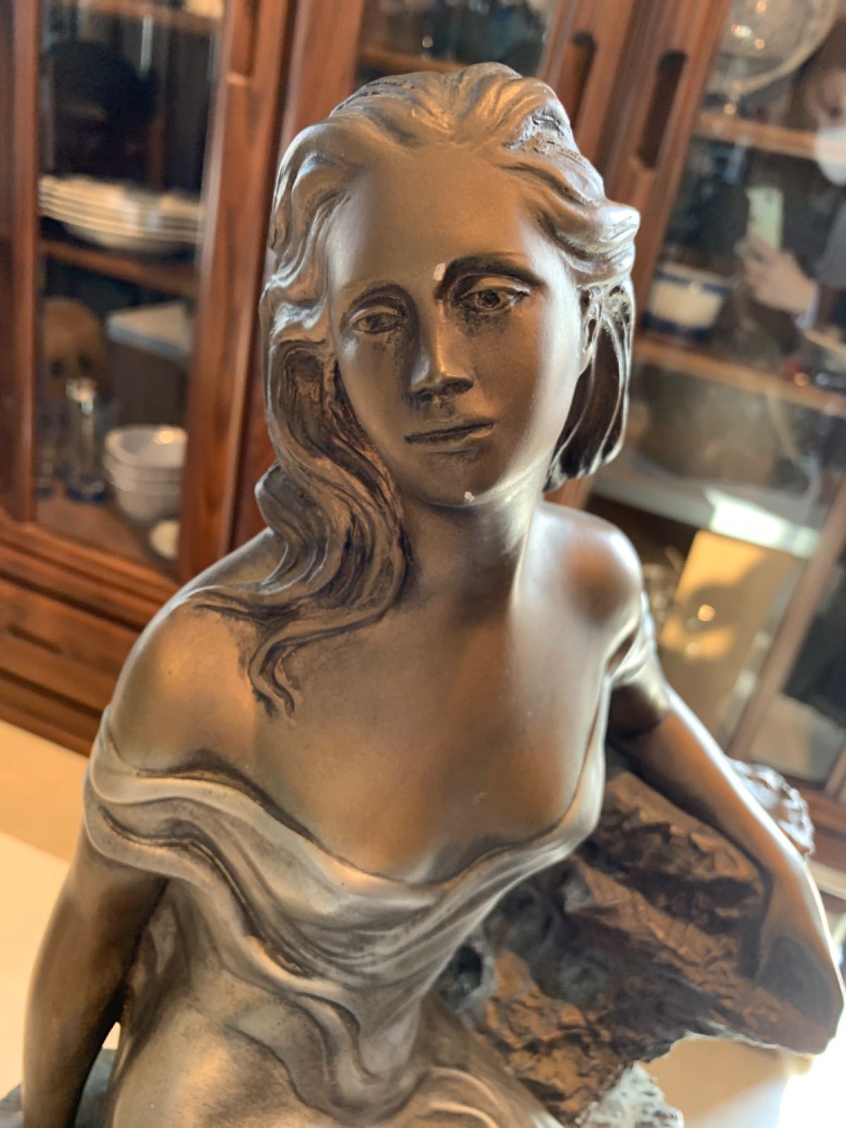 井波彫刻 仏師 砂田清定作 木彫 色絵彩色細密 弁財天像 仏像 高さ45cm