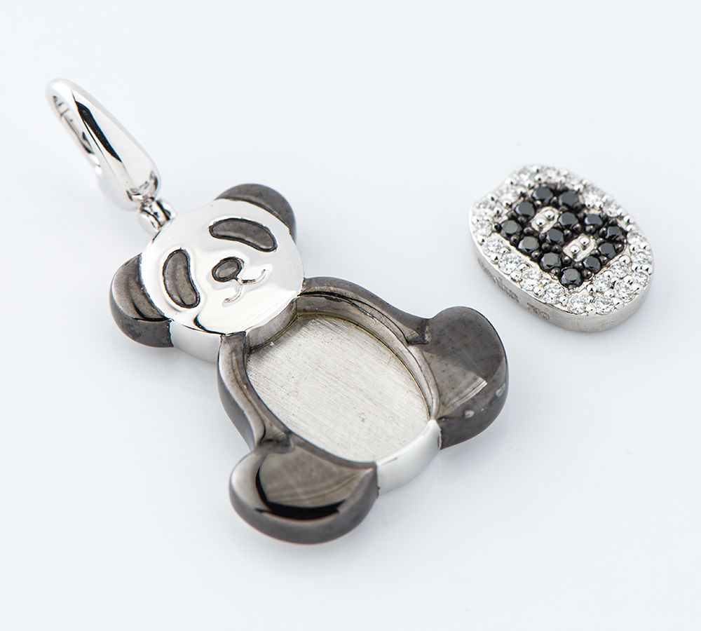 キーリン Qeelin パンダモチーフ チャーム ダイヤモンド 計0.18