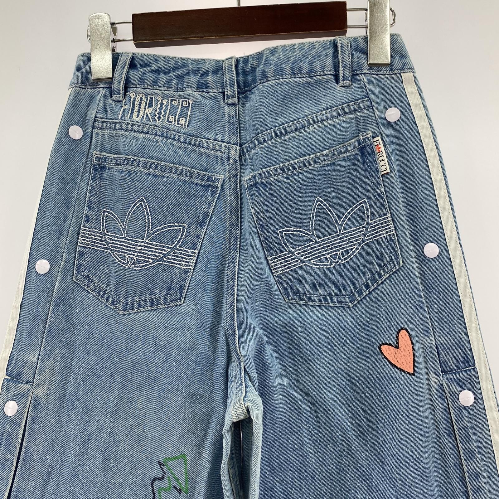 サイドライン プリントデニムパンツ