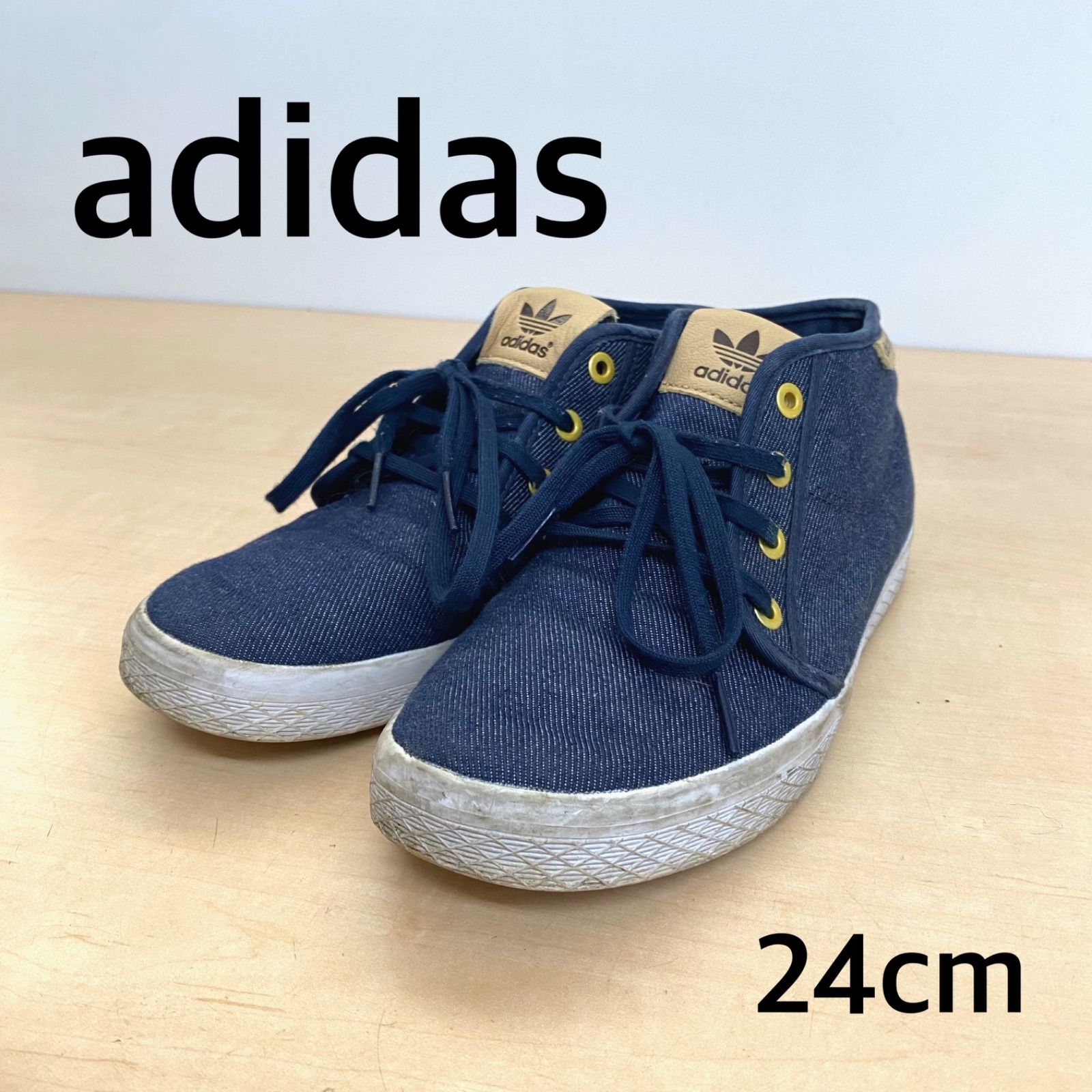 adidas アディダス レディース ハイカットスニーカー デニム生地 