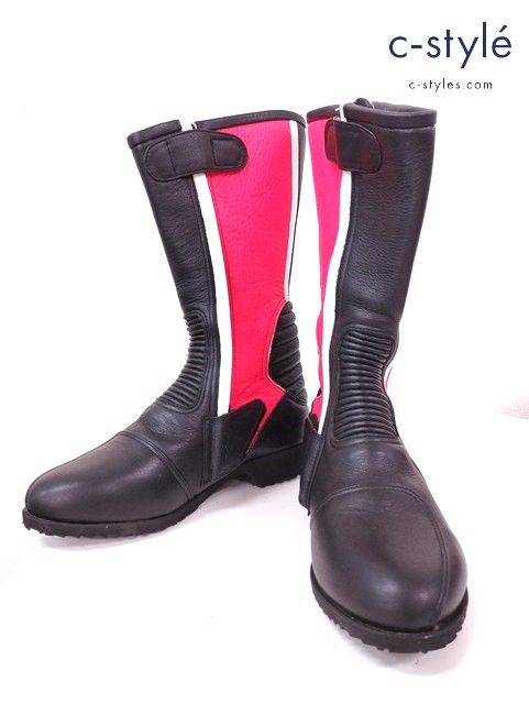 D097 [人気] KUSHITANI クシタニ コンフォートブーツ 22.5cm ブラック×レッド系 K-600Z レディース | O