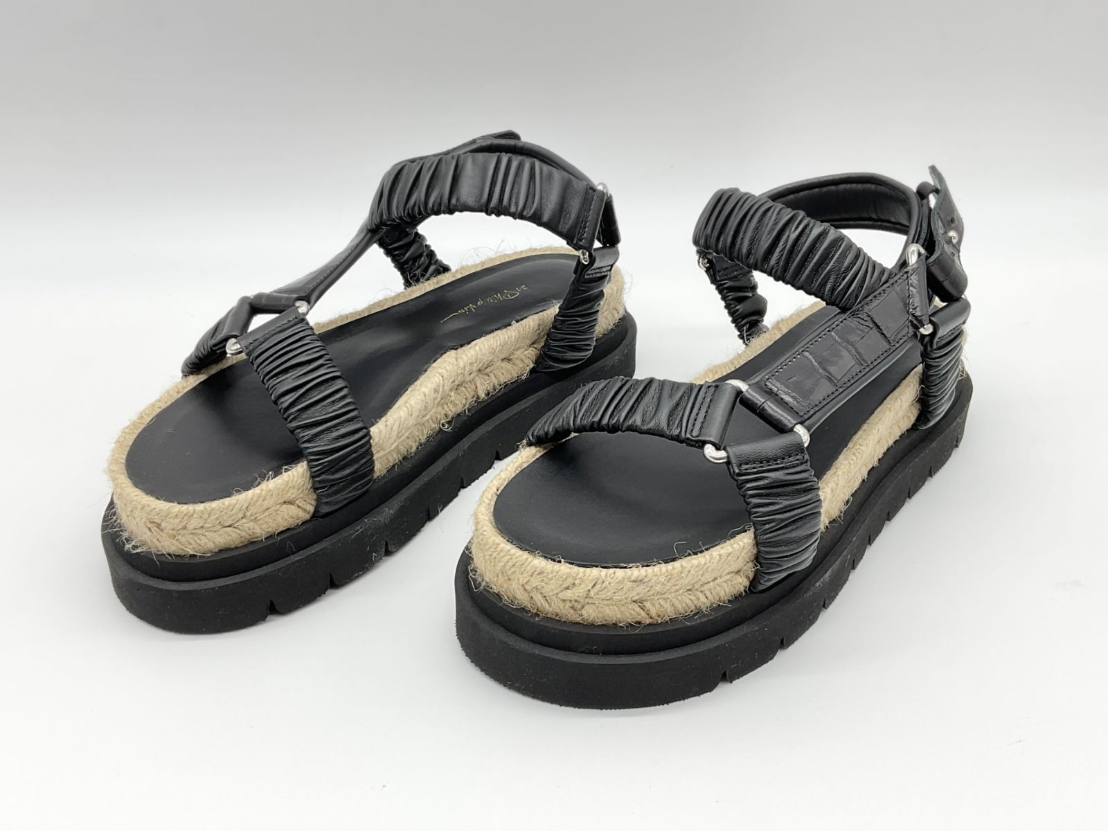 3.1 Phillip Lim 3.1フィリップリム 36 22.5-23 ブラック×ベージュ プラットフォームサンダル