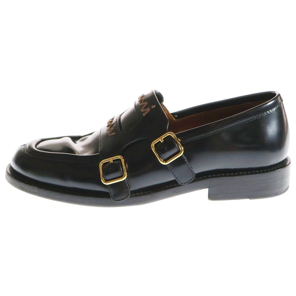 MARNI マルニ leather loafers レザー ダブルバックル付き ローファー ブラック